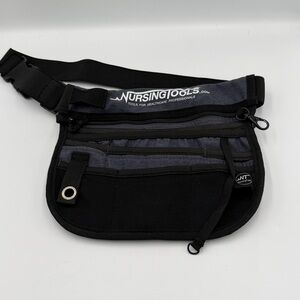 Nursing Tools Branded Black Crossbody Fanny Pack Organizer with Multiple Pockets
